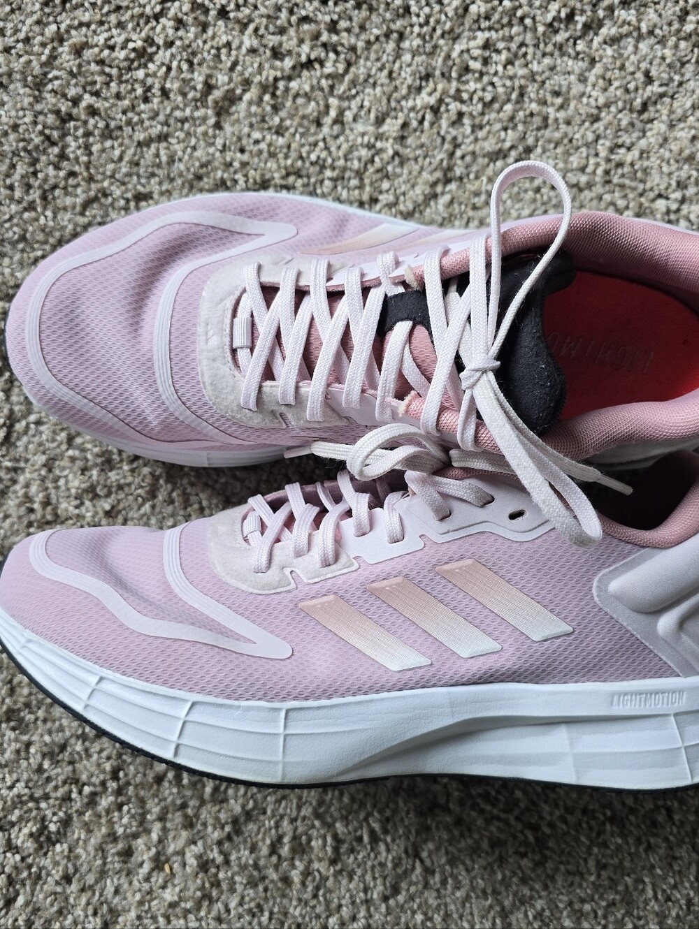 adidas Women's Light Pink and White Athletic Running Shoes